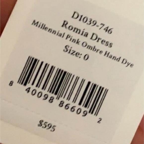 LoveShackFancy Romia Millennial Pink Ombre Hand Dye Size 0 Dress - Picture 7 of 14